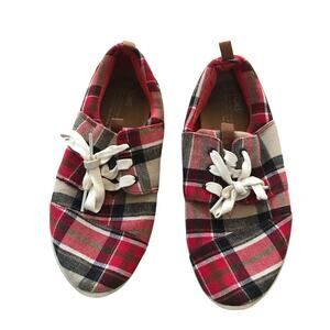 Tom’s tartan plaid laced shoes size 7.5